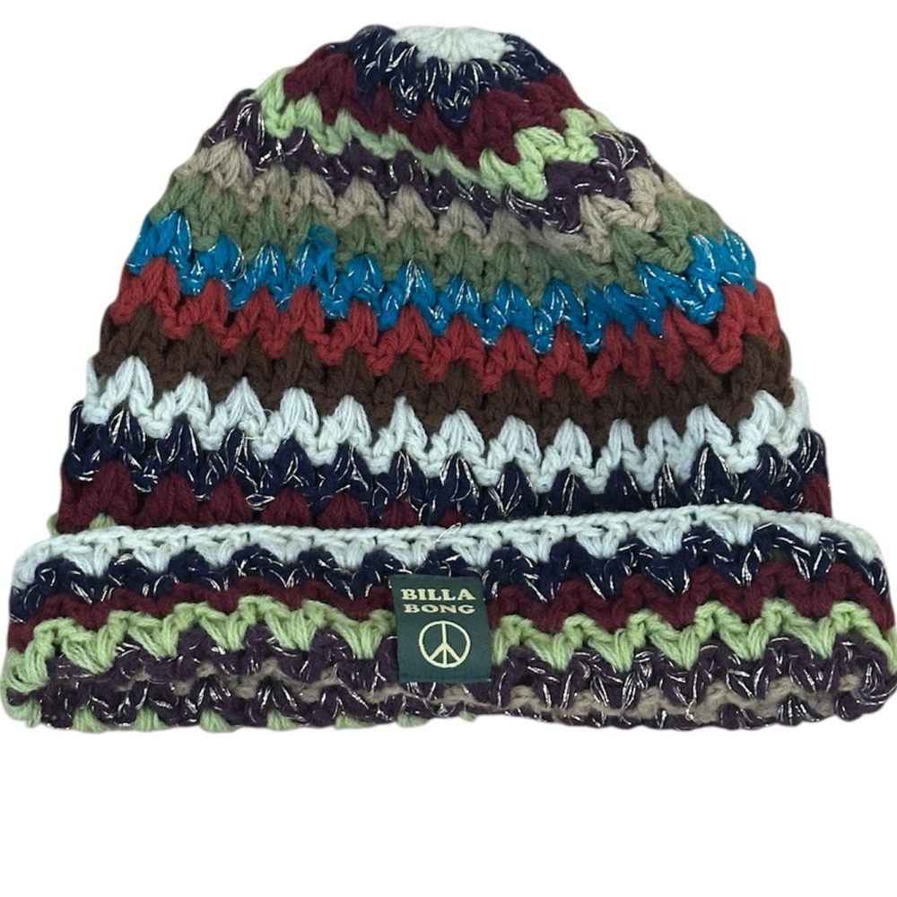 Billabong Colorful Striped Knit Beanie sz. OS